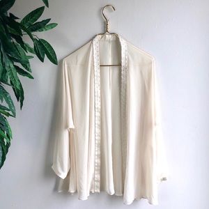 Vintage • Tan Shawl w/Beaded Collar & Wrists.